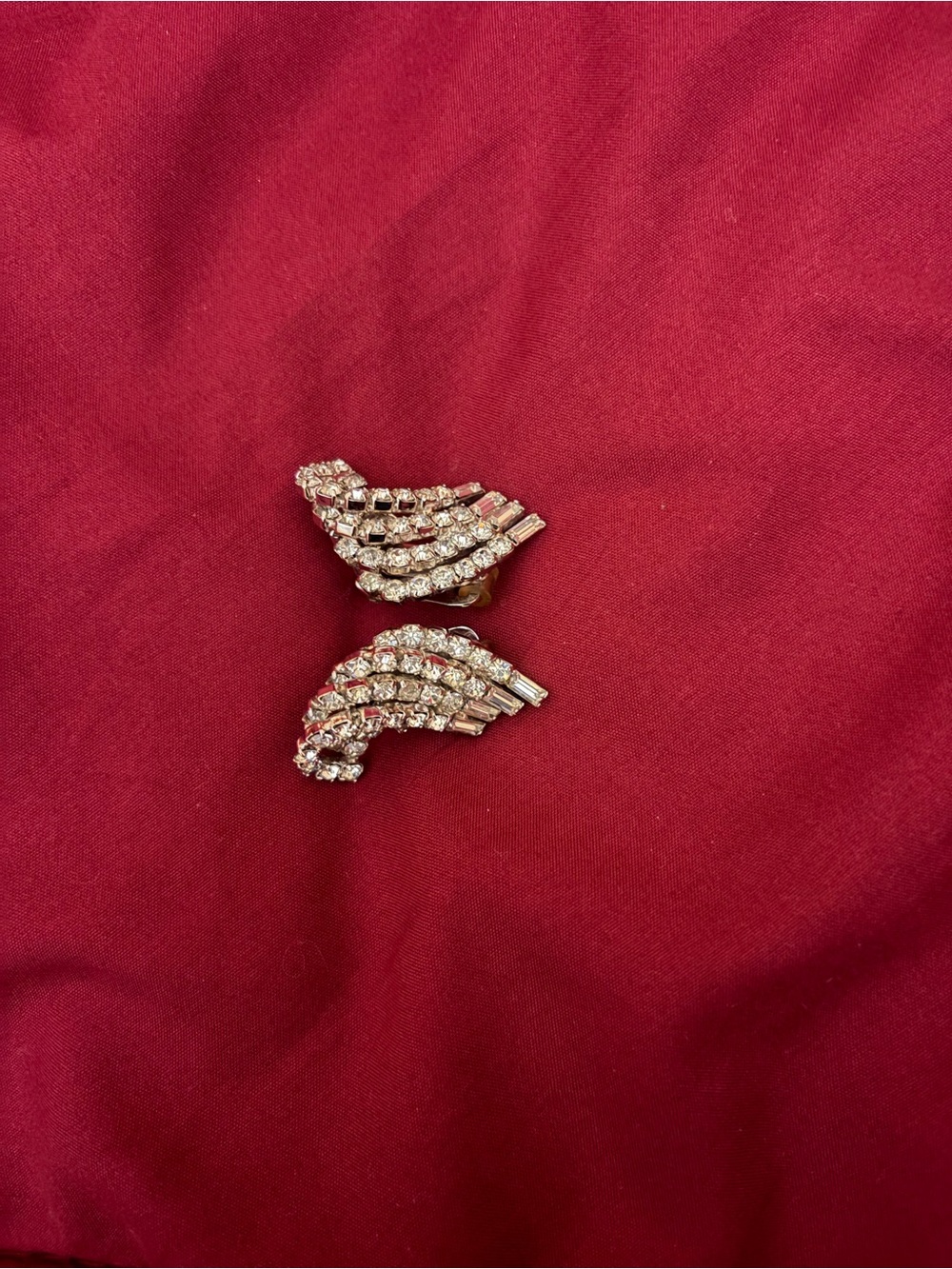 Gold-Tone Crystal Wing Clip-On Earrings - Sparkling Clear Stones